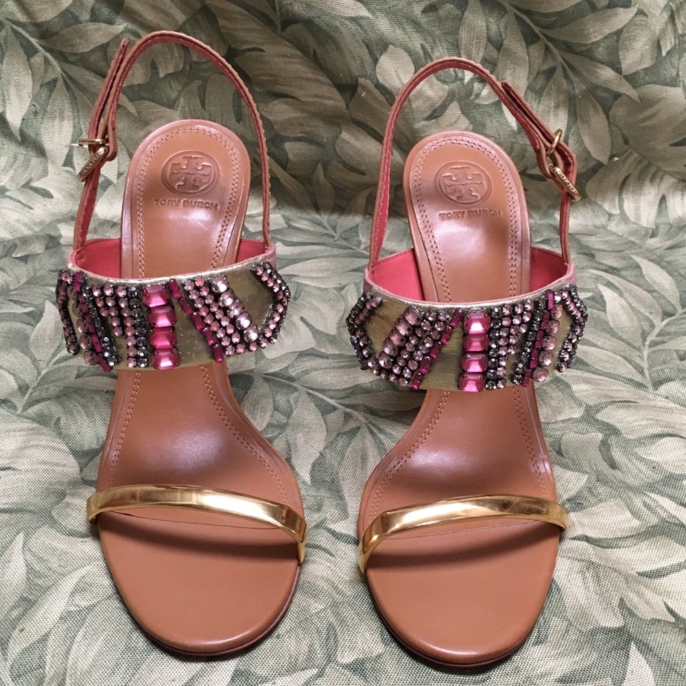 NWOT Tory Burch Delaney Embellished Heels
